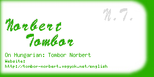 norbert tombor business card